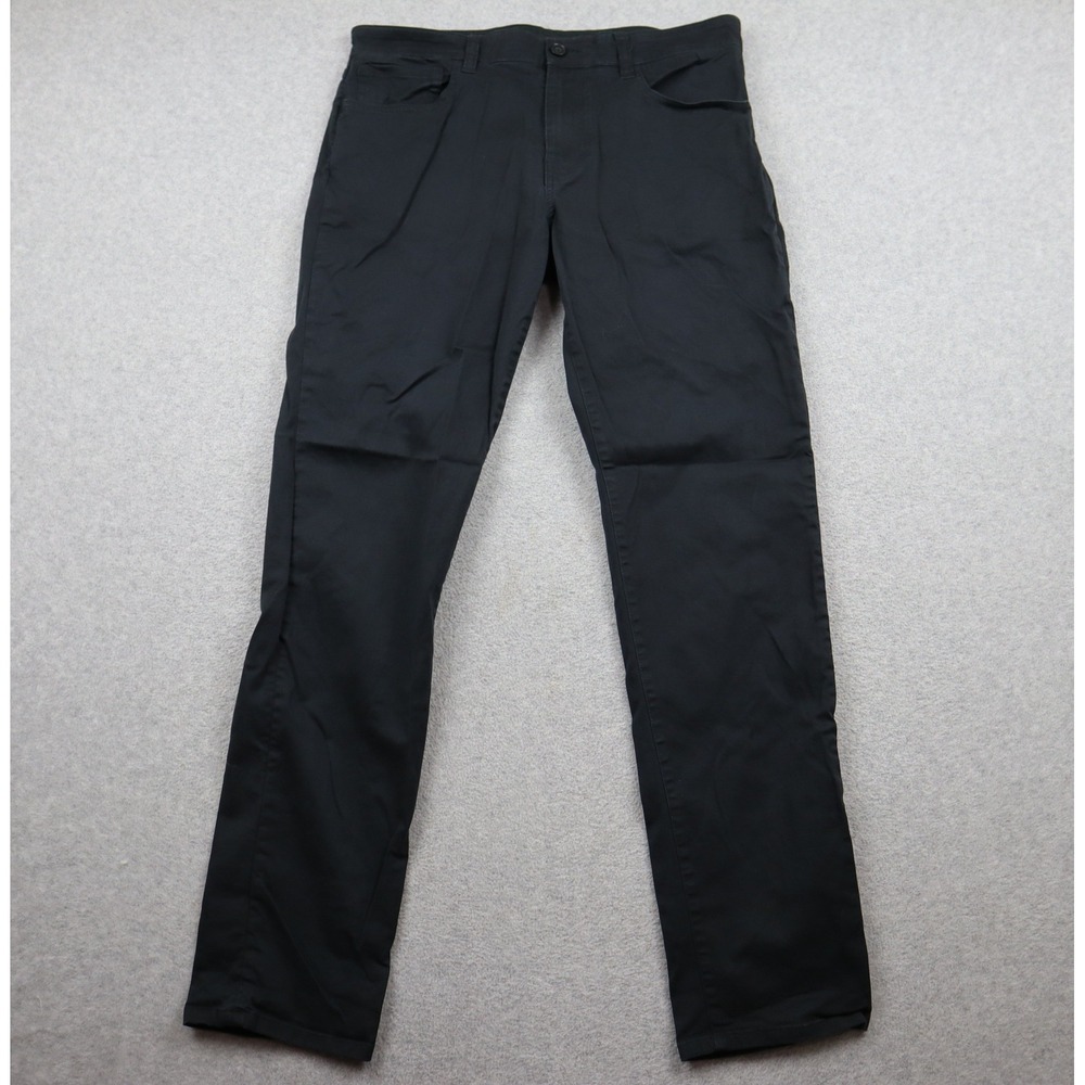 Vince Pants Mens 32 Slim Fit Dylan Black Cotton Stretch Chino Trousers 5-Pocket